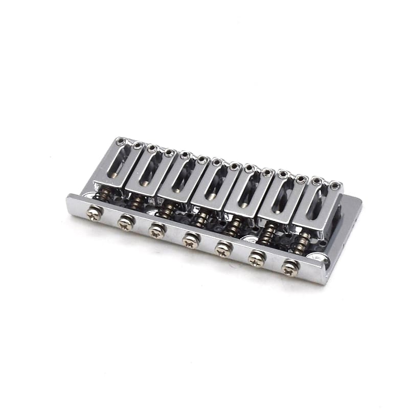 KD By AxLabs 7-String Hardtail Bridge - String-Through-Body, 10.5 mm Spacing - Chrome image 1