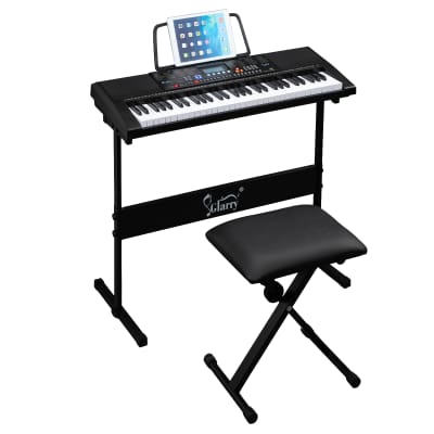 Glarry GEP-104 61 Key Portable Keyboard with Piano Stand, Piano Bench, Built In Speakers, Headphones image 7