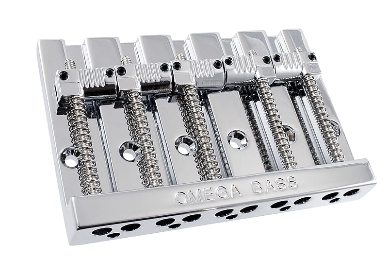 Omega Badass Style 5String Bass Bridge, Grooved Saddles, 3" Reverb