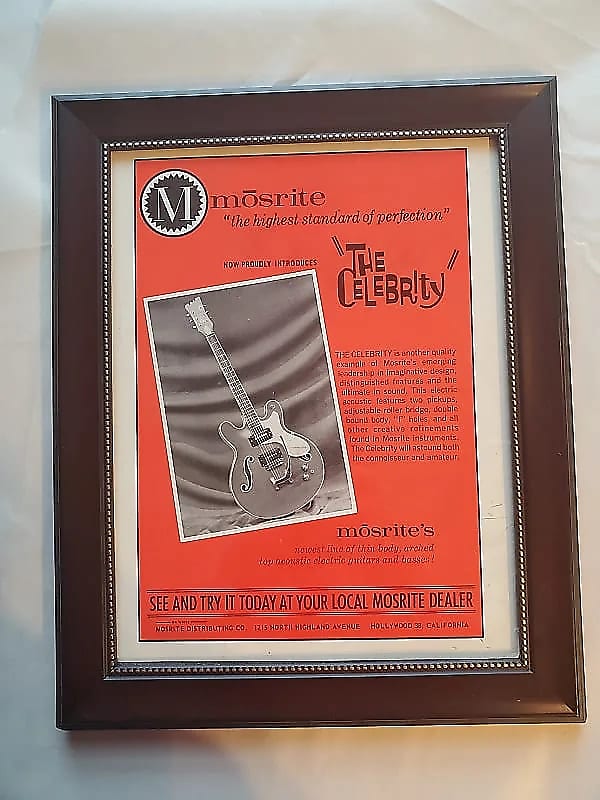 1966 Mosrite Guitars Color Promotional Ad Framed Mosrite | Reverb