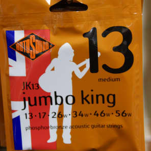 Rotosound JK13 Jumbo King Phosphor Bronze Acoustic Guitar Strings - Medium (13-56)