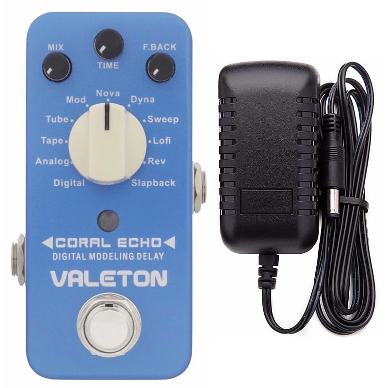 Valeton Coral Echo Digital Modeling Delay Pedal (11 Modes) Includes Power Supply image 1