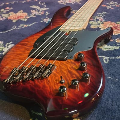 Dingwall Combustion 3X 5-String Multi-Scale Bass - 3-Pickup Quilt Top Vintageburst w/Maple Fretboard image 1