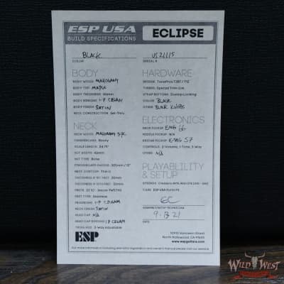 ESP USA Eclipse EMG 57/66 Pickup Satin Black image 11