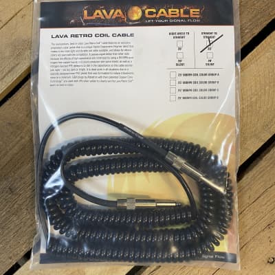 Lava Cable LCRCB Retro Coil Straight to Straight Instrument Cable - 20 feet - Black image 2
