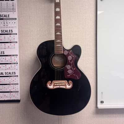 Epiphone by Gibson EJ200 BK; 2002 very straight neck | Reverb