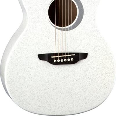 Luna Aurora Borealis 3/4-Size Acoustic Guitar - White Pearl Sparkle, AR BOR WHT image 3