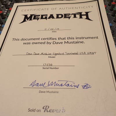 Dave Mustaine's Personally Owned #1 Megadeth Signed Tour Dean USA Custom Shop VMNT Flying King V kv1 image 2