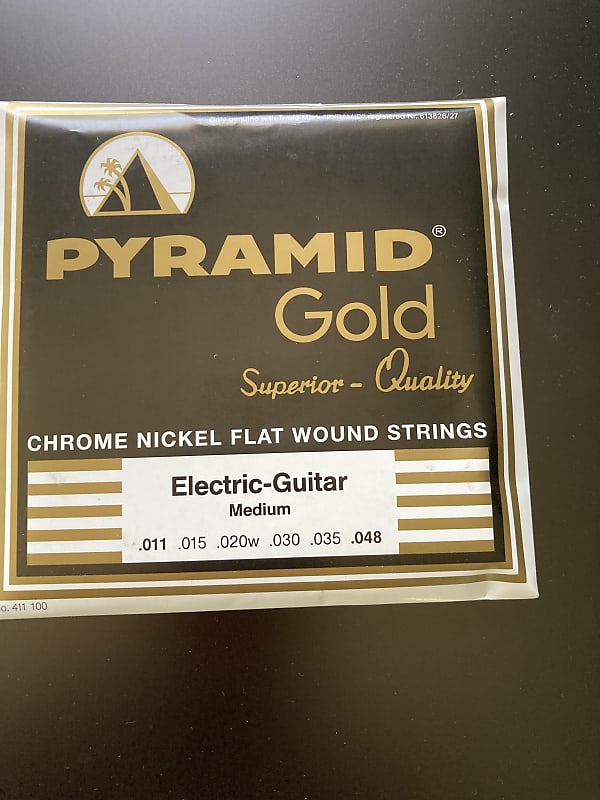 Pyramid Gold 411 100 Flatwound Guitar Strings Medium Gauge Reverb