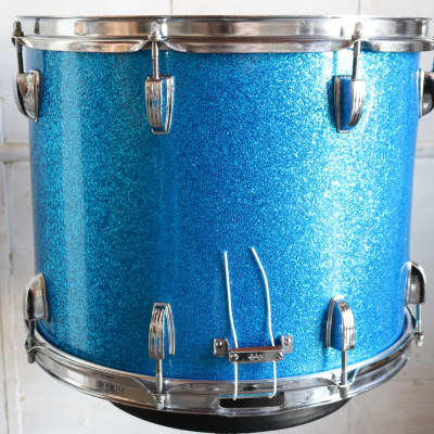 Ludwig 12x15" Blue Sparkle Snare Drum 3ply Vintage 1960's #2 image 5