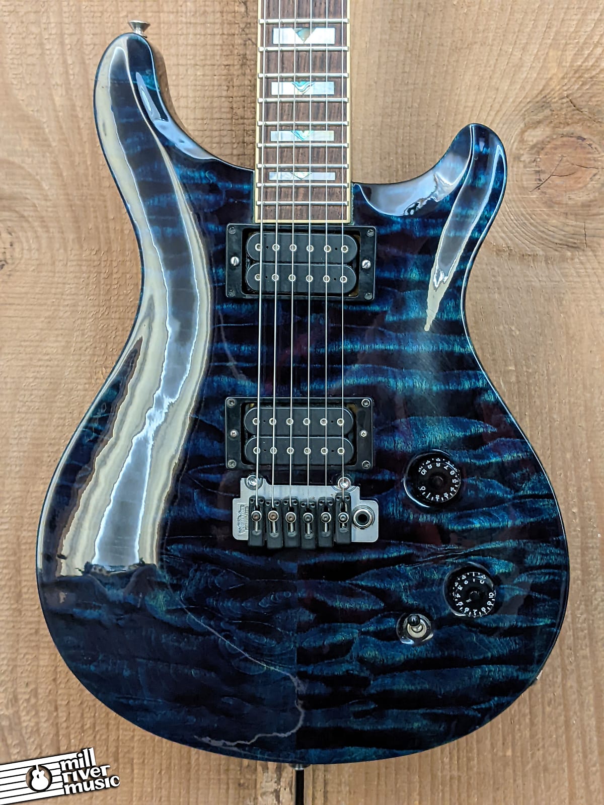 Custom Electric Guitar Blue Quilt Top Used