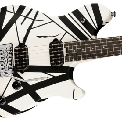 EVH Wolfgang Special Striped Series Electric Guitar, Ebony Fingerboard, White w/ Black Stripes image 2
