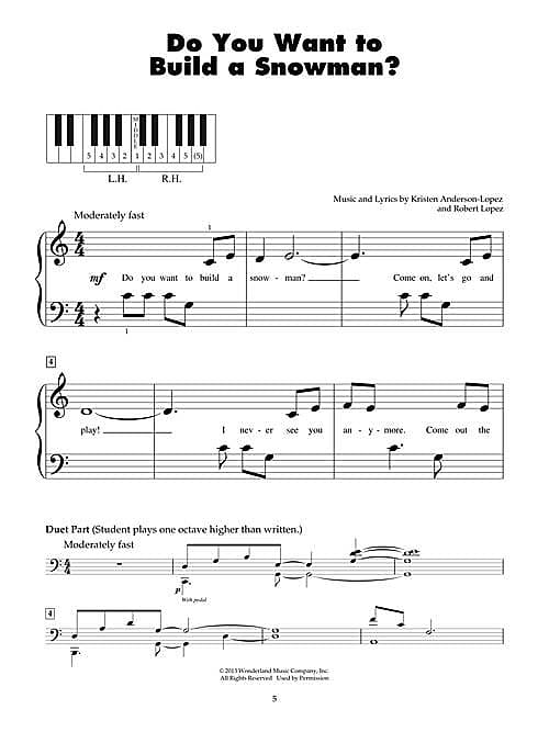 DO YOU WANT TO BUILD A SNOWMAN Piano Sheet music