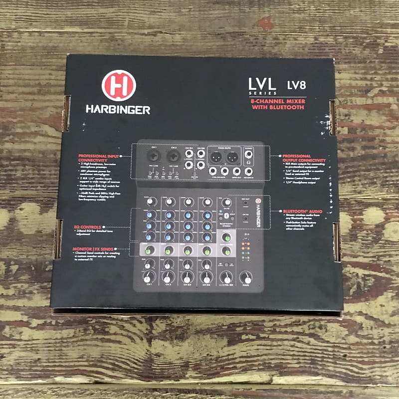Harbinger LV8 Mixer Package w/V2300 Pwrd Speakers/Sub/Stands/Cables 8"  Mains