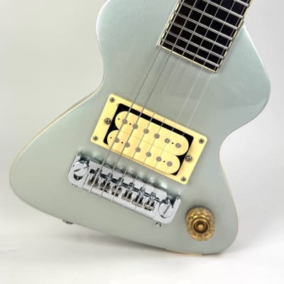 Erlewine Chiquita Travel Guitar, "Inca, Luna or Frost?" 1990 - Silver/Blue image 1
