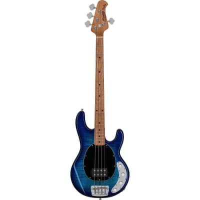 Sterling by Music Man Stingray 34 4-String Bass Guitar (Neptune Blue, Roasted Maple Fretboard)(New) image 2