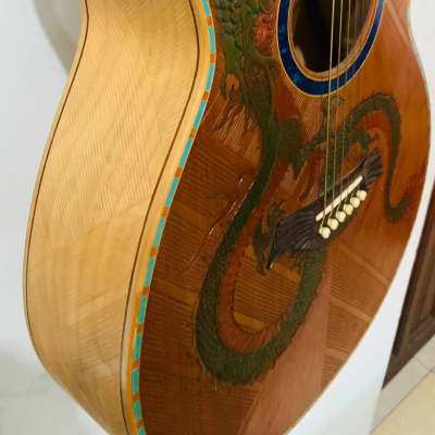 Blueberry Handmade Acoustic Guitar Grand Concert Dragon Built to Order image 7