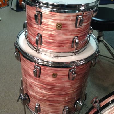 Bun E. Carlos’s Ludwig 2012 Pink Oyster Legacy 24,16,13,12,14×6.5 Matching Snare, Ultra Rare! image 6