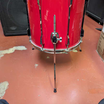 1980s/1990s Tama Made In Japan Rockstar-DX "Hot Red" Wrap 16 x 16" Floor Tom - Looks Really Good - Sounds Great! image 4