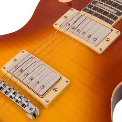 Vintage ReIssued Series V100PGM LP Style Guitar - Lemon Drop image 4