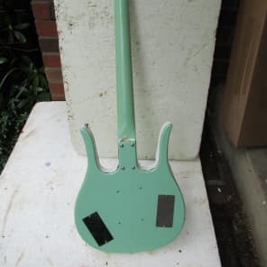 Left Hand Danelectro  Longhorn Bass Guitar, 1990's Surf Green, Converted From Right Hand image 5