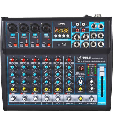  Pyle 5 Channel Audio Mixer - DJ Sound Controller Interface with  USB Soundcard for PC Recording, XLR 3.5mm Microphone Jack, 18V Power, RCA  Input and Output for Professional and Beginners -PAD20MXU 