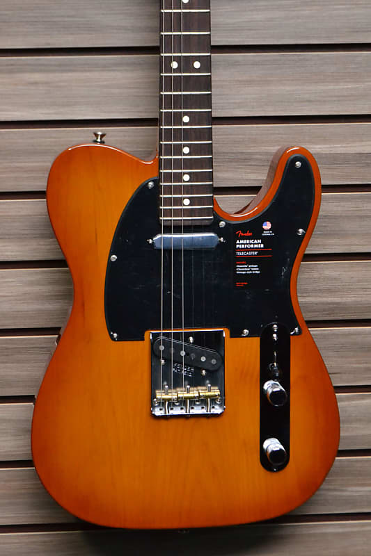 Fender American Performer Telecaster Electric Guitar Honey image 1