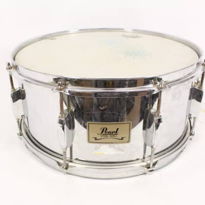 Pearl Steel Shell SS Snare Drum 8 lug 14" X 5" with Case - Chrome image 2