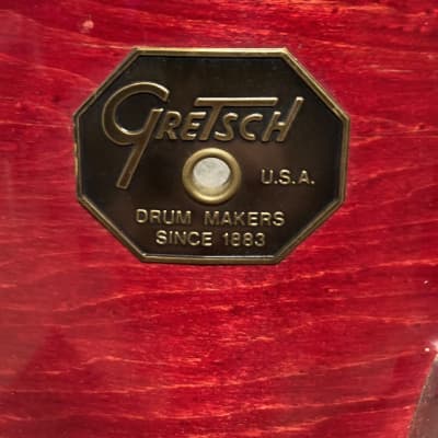 Gretsch - 14x10" Tom, Stop Sign Badge, with RIMS Mount 1970's - Red Rosewood image 2