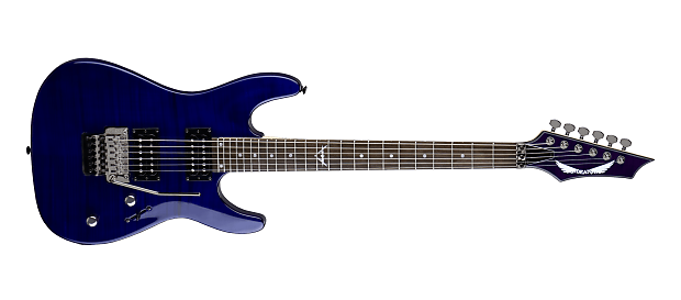 Dean Custom 350 Floyd Electric Guitar Trans Blue image 1