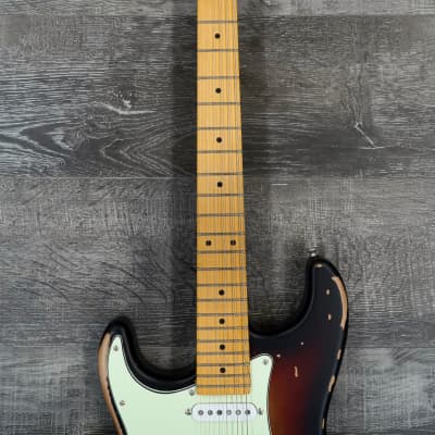 AIO S3 Left Handed Electric Guitar - Relic 3-Tone Sunburst (Maple Fingerboard) image 3