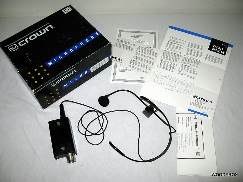 Crown CM311 Headset Condenser Microphone, New Windscreen, Reverb