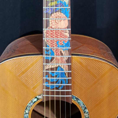 Blueberry NEW IN STOCK Handmade Acoustic Guitar Grand Concert Fish Motif image 4