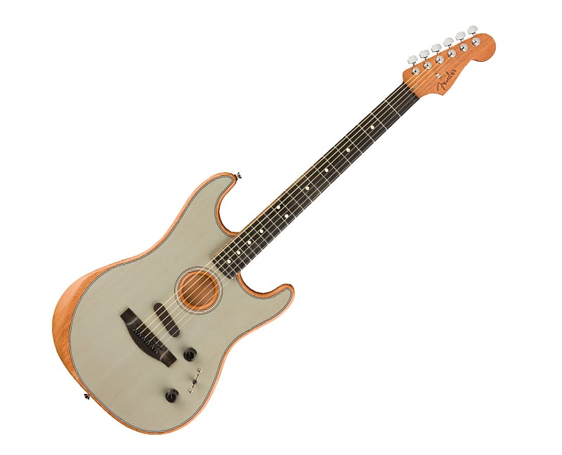 Used Fender American Acoustasonic Stratocaster - Transparent Sonic Blue image 1