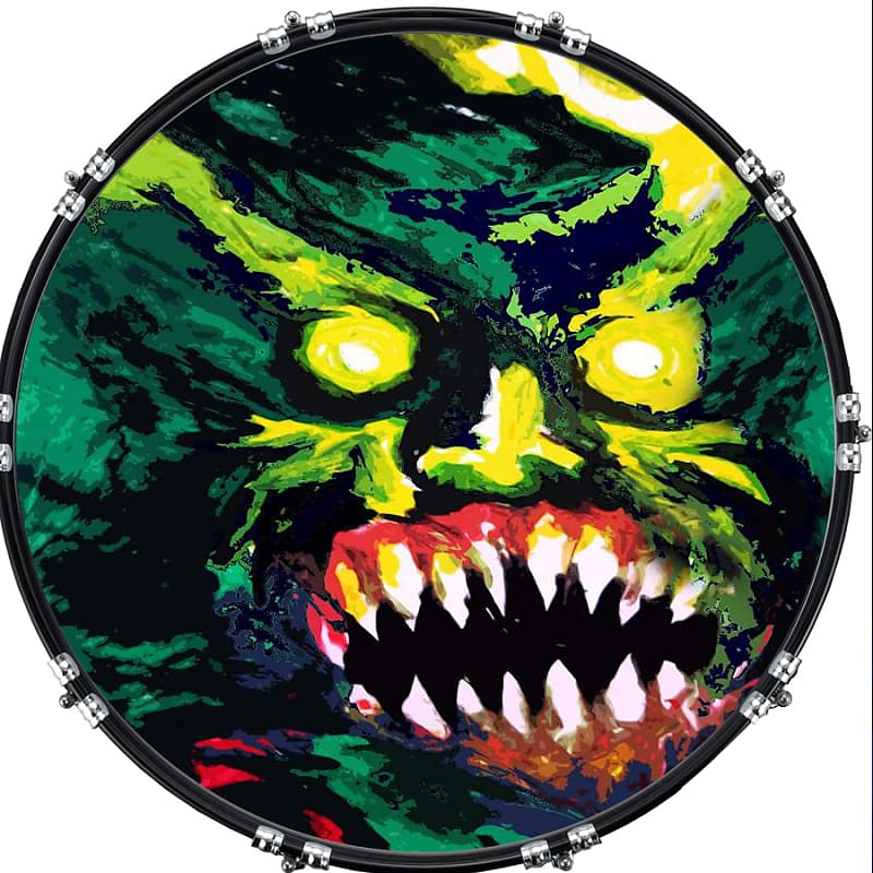 Custom Aquarian Bass Kick Drum Head Front Drumskin Aircraft 2 -  Canada