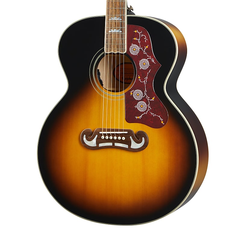 Epiphone Masterbilt J-200 Acoustic-Electric Guitar, Aged Vintage Sunburst  Gloss | Reverb