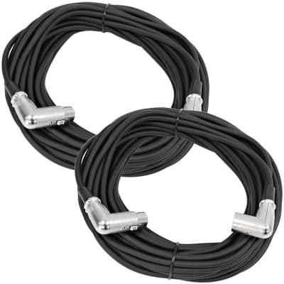 Seismic Audio - 2 Pack of 50' XLR Right Angle Microphone Cables - 50' Mic Cords image 1