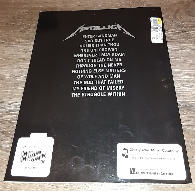 METALLICA - BLACK ALBUM - GUITAR TAB BOOK - SONGBOOK - TABLATURE MUSIC