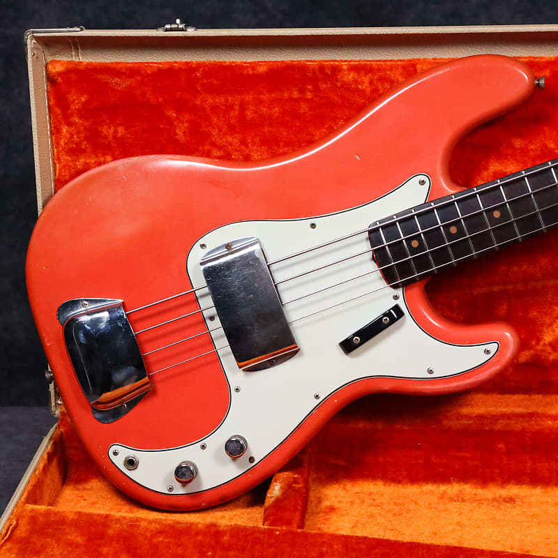 1964 Fender Precision Bass - Fiesta Red - OHSC image 1
