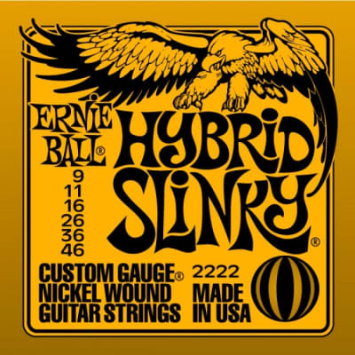 Ernie Ball 2222 Electric Guitar Strings Slinky Nickel Wound Hybrid 9-46 image 1