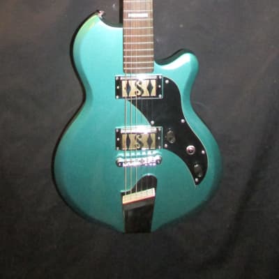 Supro 2020TM Westbury Dual Pickup Island Series Electric Guitar Turquoise Metallic, Free case image 4