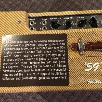 Fender '59 Twin Reverb JB Edition 2018 Tweed - Signed by Joe Bonamassa image 6