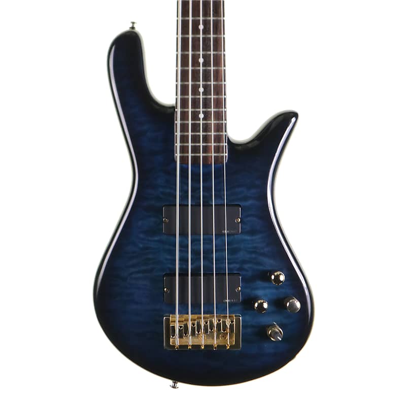 Spector Legend 5 Custom 5 String Bass Trans Blue Quilt Top