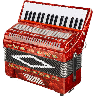 SofiaMari SM-3232 32 Piano 32 Bass Accordion Regular Red Pearl image 3