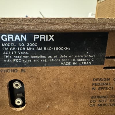 Gran Prix Model 3000 Am/Fm 8 Track Cassette Tape Multiplex Stereo Recorder Receiver image 14