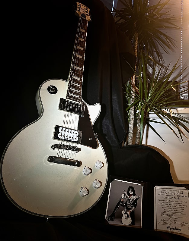 Rare Epiphone ‘White Lightning’ Les Paul ‘Tommy Thayer’ AC/DC | Reverb