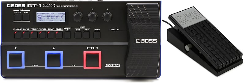 Boss GT-1 Guitar Multi-effects Pedal Bundle with Roland EV-5 Expression Pedal image 1