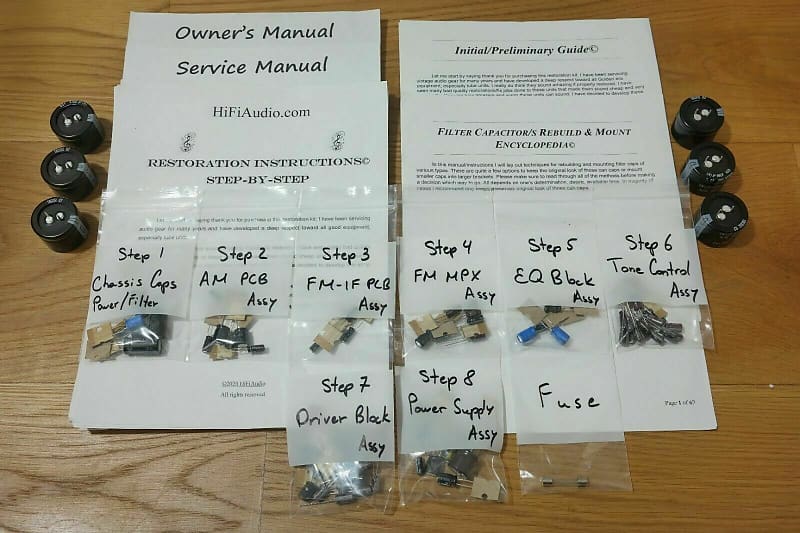 Sansui QRX-4500 restoration kit filter capacitor repair rebuild fix  			