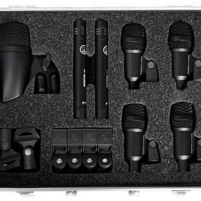 AKG Drum Set Session I (7) Microphone Kit w/  Bass/Overhead/Snare/Tom+Clamps+Case | Reverb