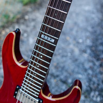 EDWRDS HORIZON フルスキャロップ ESP HORIZON CUSTOM 90' 1990 See Trought Red | Reverb